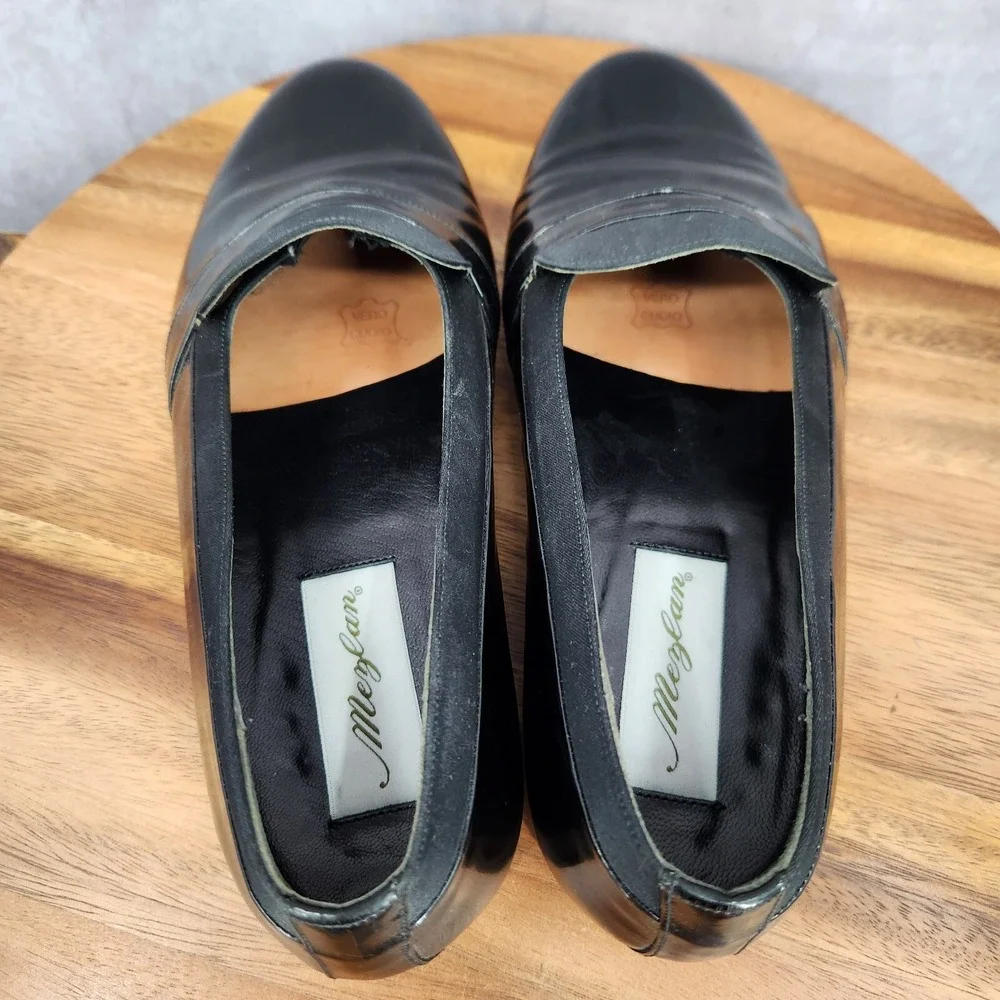 Mezlan Loafers Mens 9 W Mirage Black Patent Leather Slip On‎ Tuxedo Dress Shoes